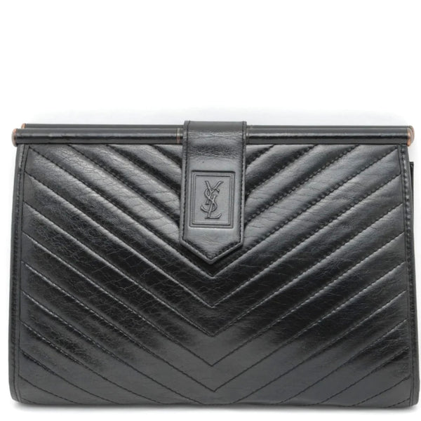 Saint Laurent Yves Saint Laurent Clutch Bag - Black, Leather