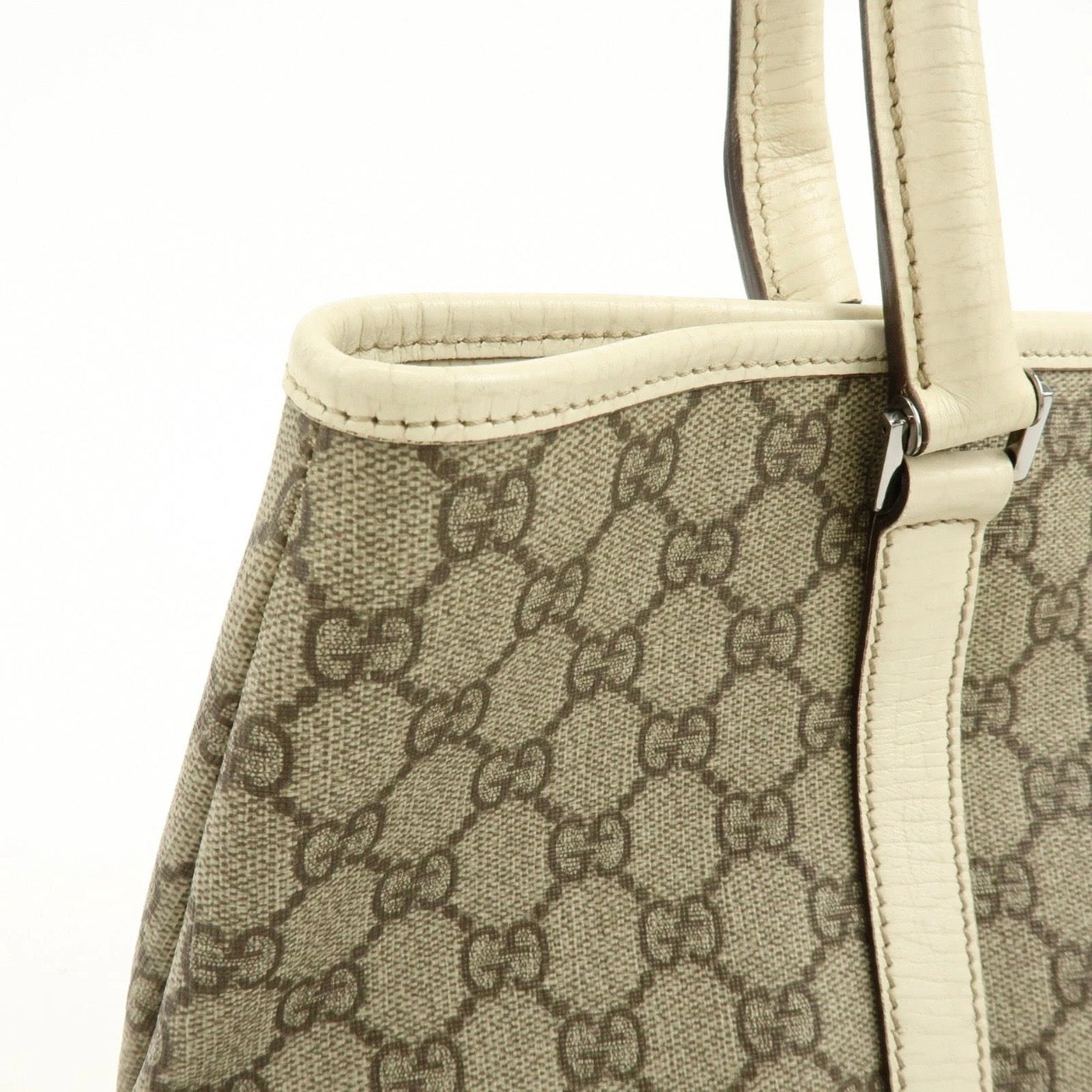 GUCCI GG Canvas Leather Shoulder Bag Tote Bag