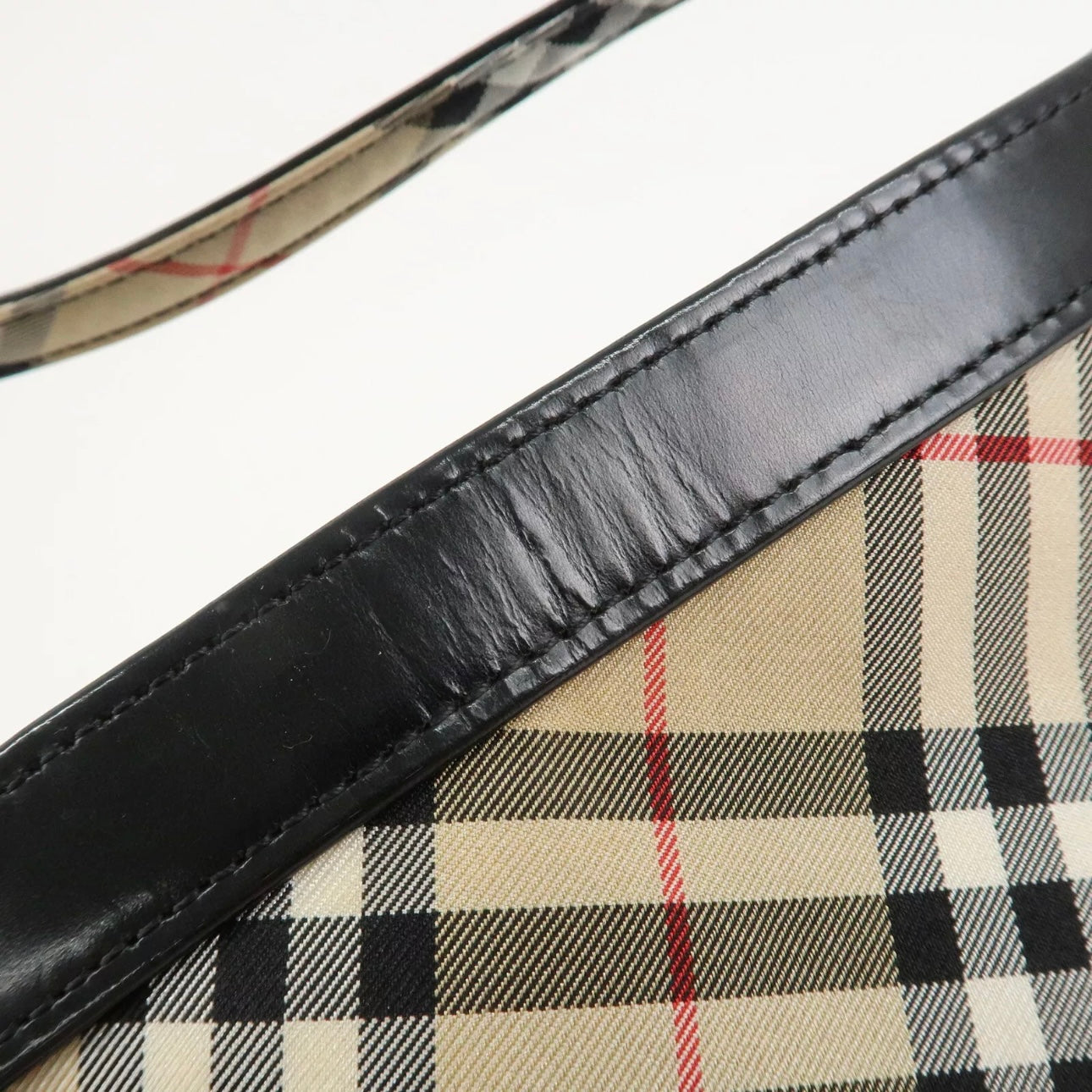 Burberry Canvas Leather Nova Check Shoulder Bag