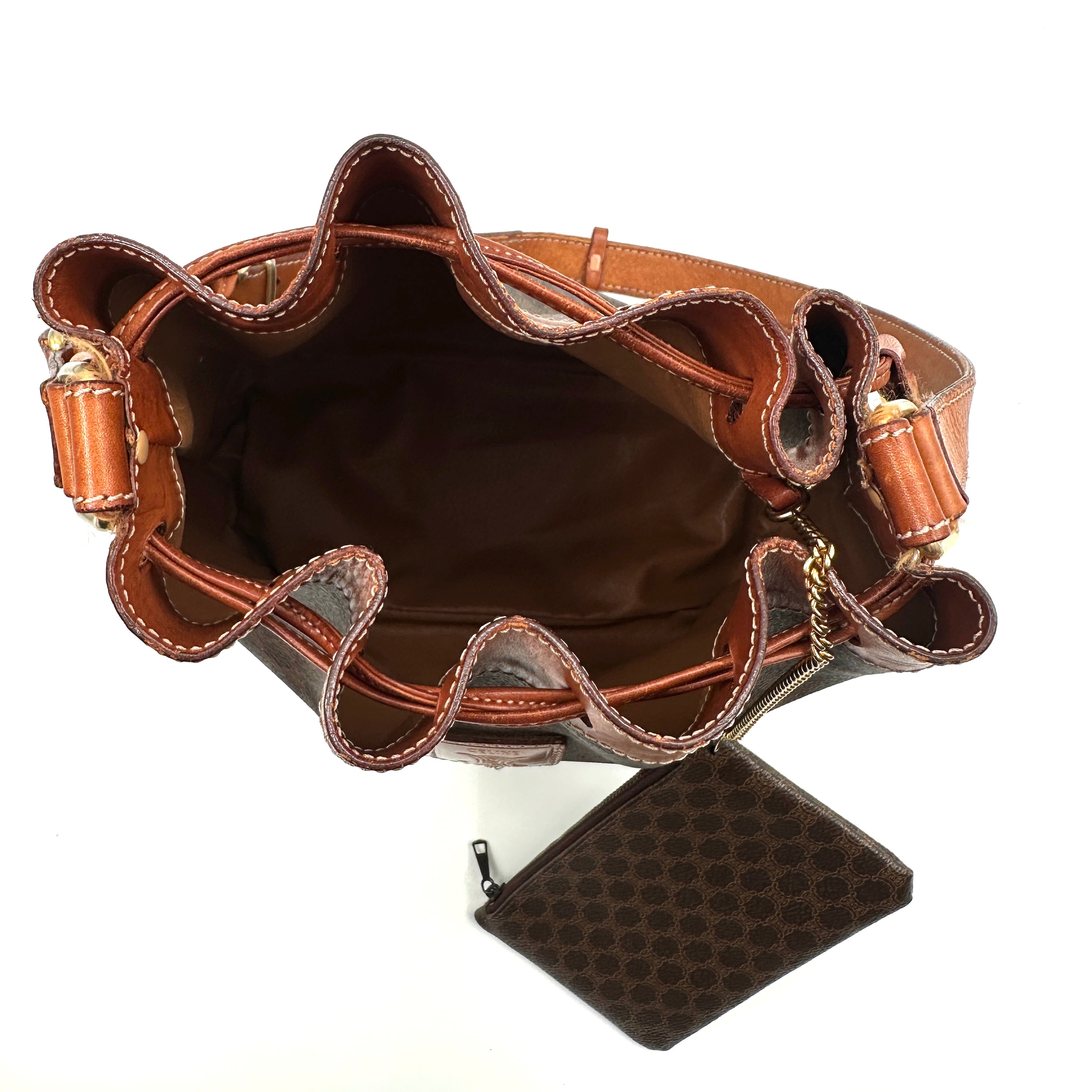 Macadam Bucket Shoulder Bag with wallet