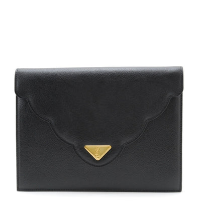 Saint Laurent Yves Saint Laurent Document Clutch Bag - Black, Leather