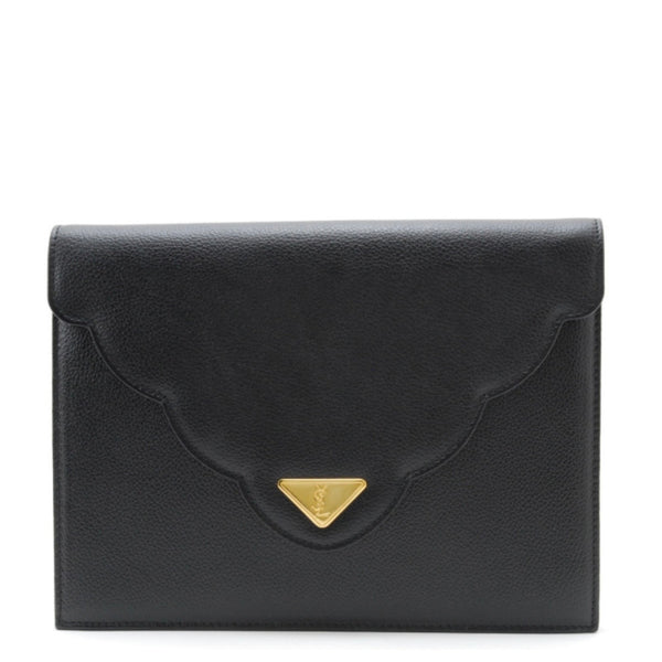 Saint Laurent Yves Saint Laurent Document Clutch Bag - Black, Leather