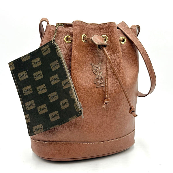 Saint Laurent Yves Cassandra Shoulder Bag - Brown, Leather 