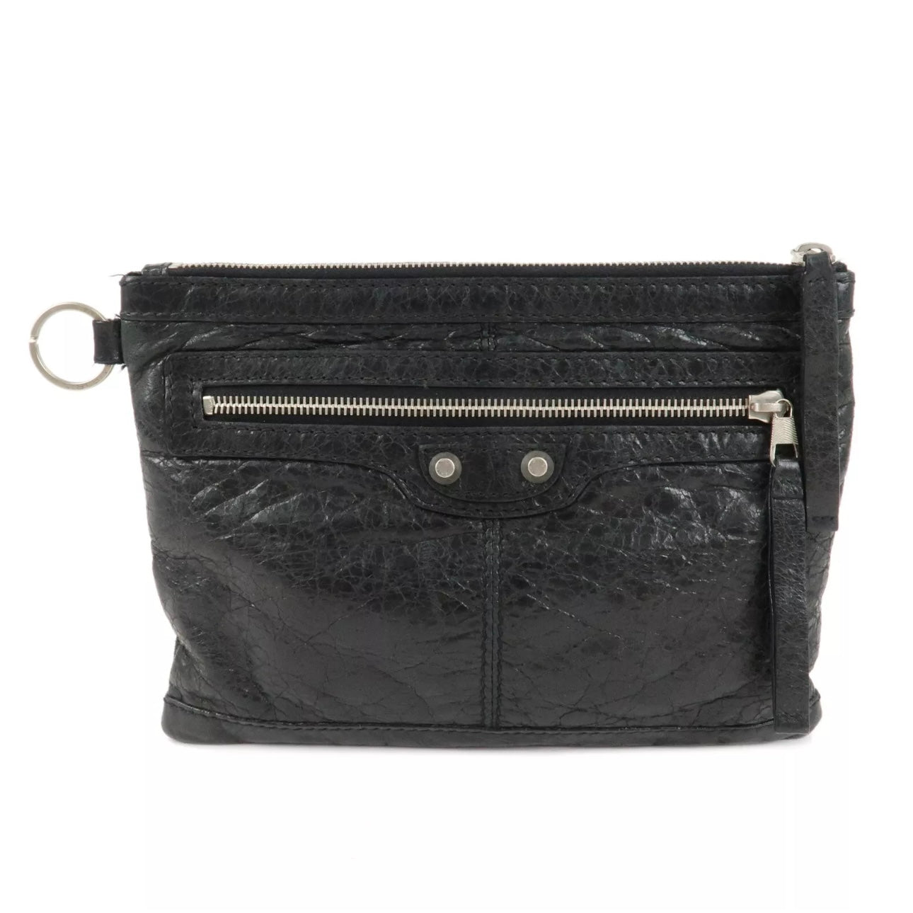 Baleciaga Leather Classic Clip M Clutch Bag