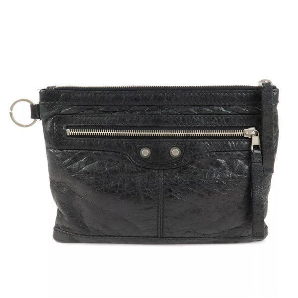 Baleciaga Leather Classic Clip M Clutch Bag
