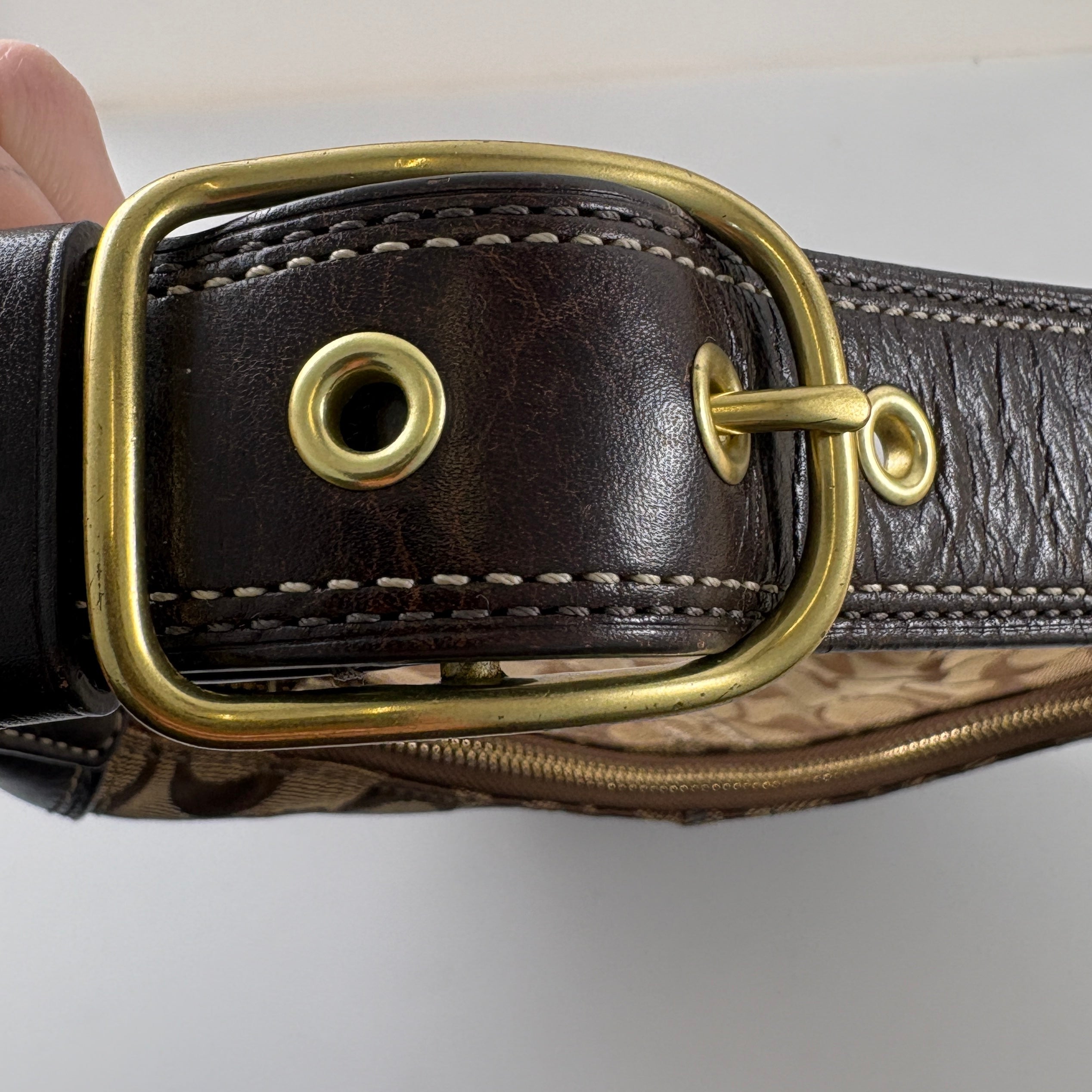 Coach Signature brown shoulder bag