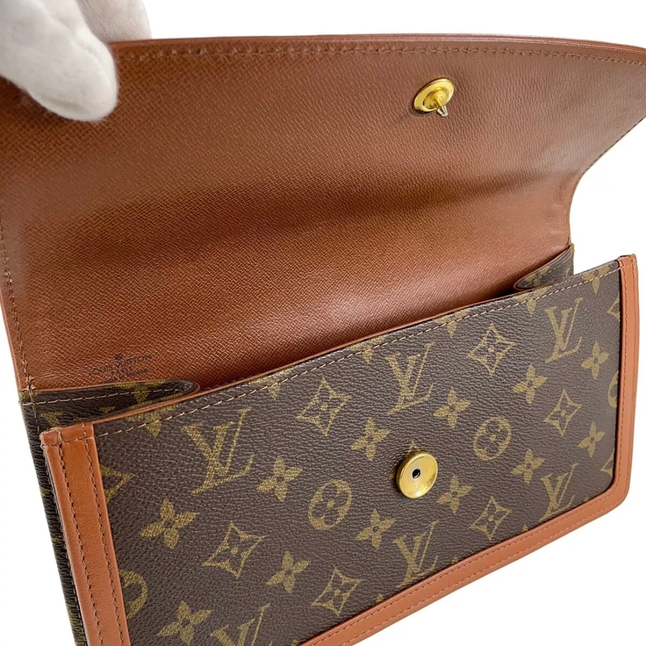 Louis Vuitton Monogram Pochette Dam PM Leather Brown Clutch bag