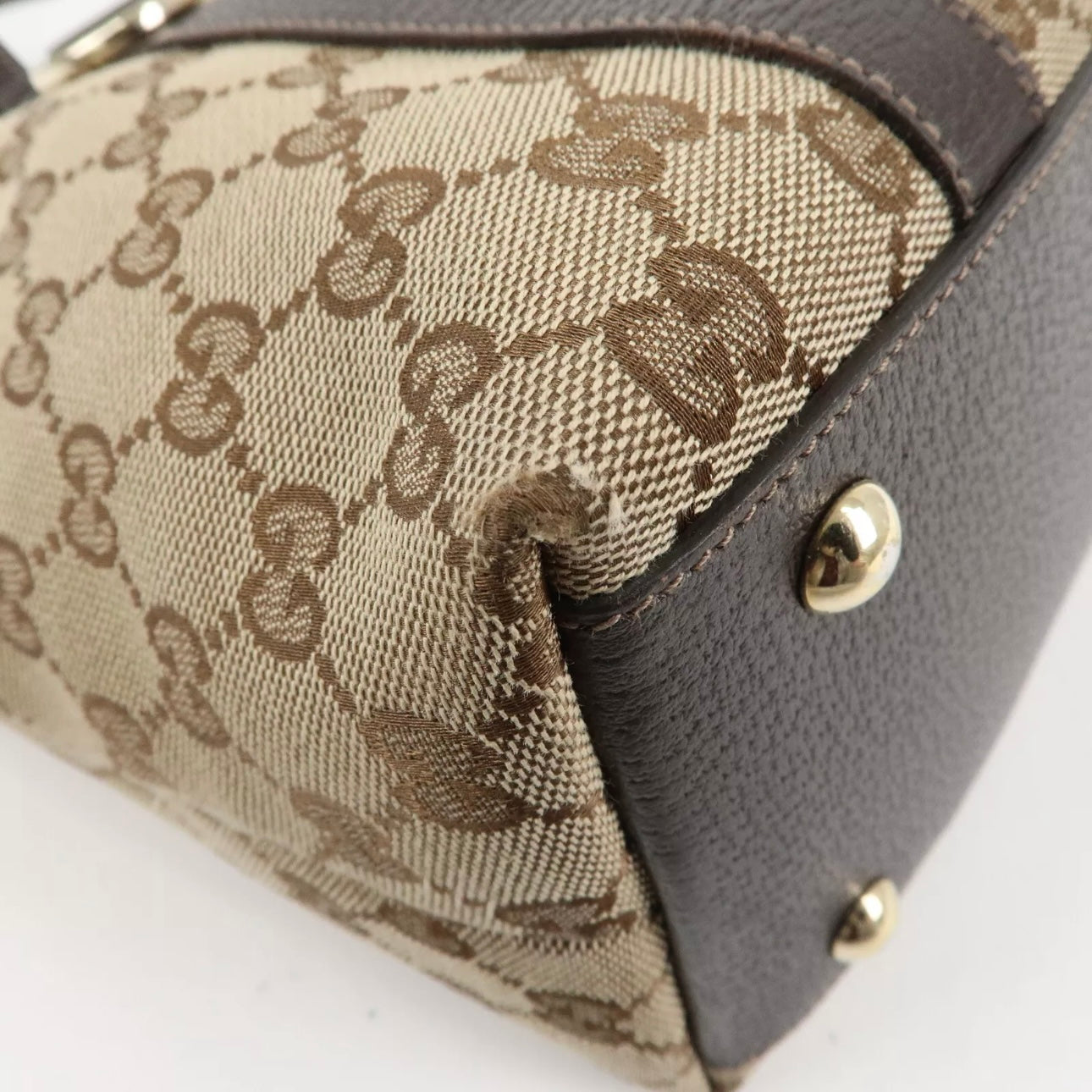 Gucci Abbey GG Canvas Leather Tote Bag