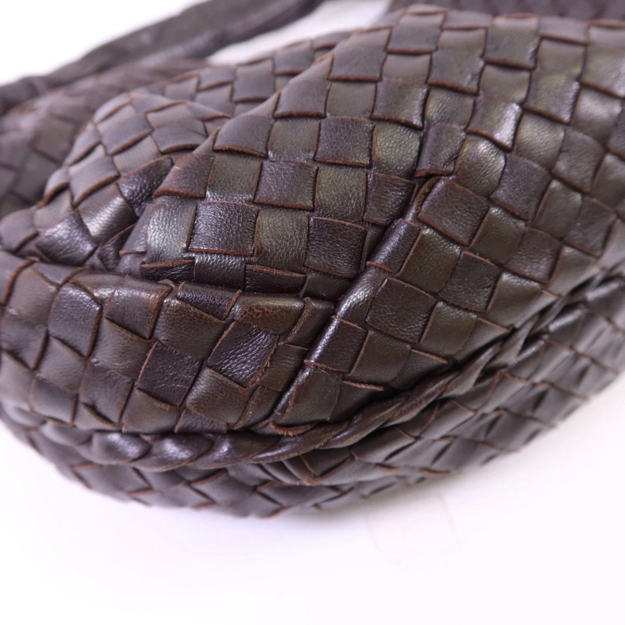 BOTTEGA VENETA BV Hobo Bag Handbag Lambskin Leather Brown