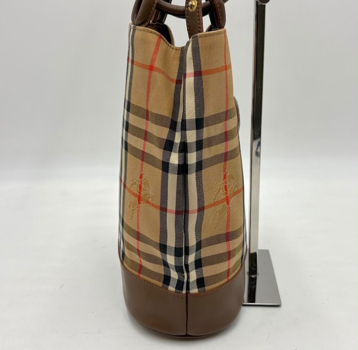 Burberry Nova Check Tote Hand Bag - Brown Beige, Leather