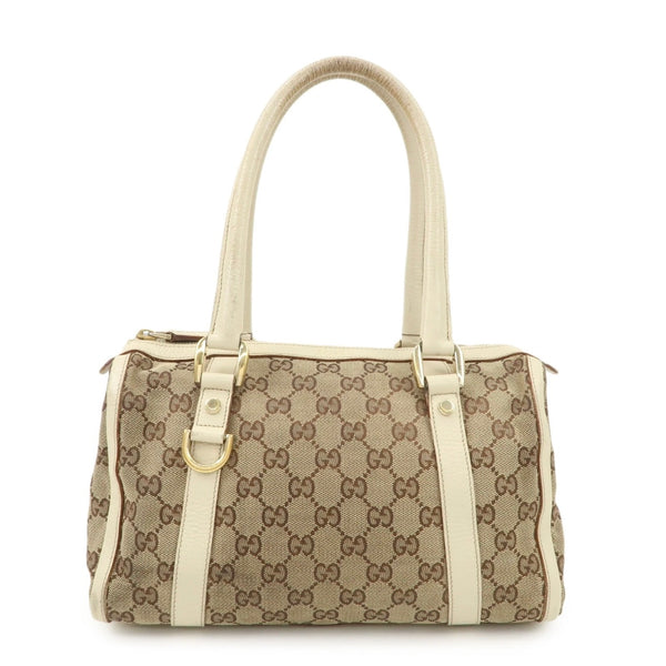 GUCCI Abbey GG Canvas Leather Boston Bag