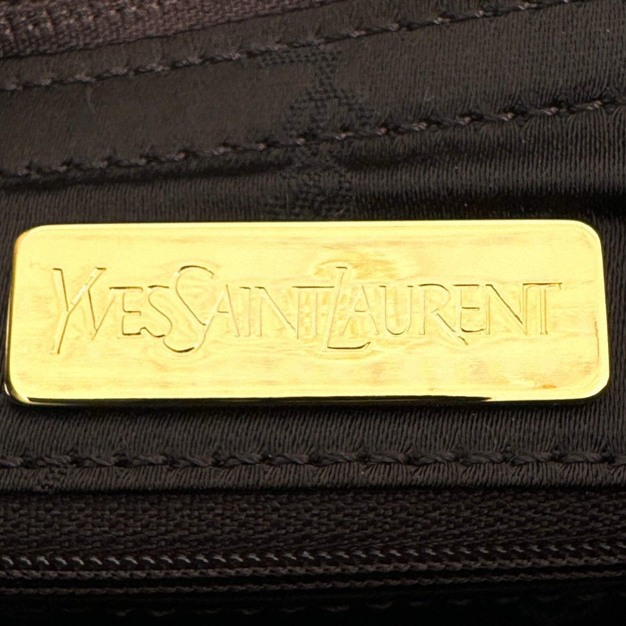 YSL Saint Laurent Shoulder& Hand Tote Bag- Leather Brown Vintage