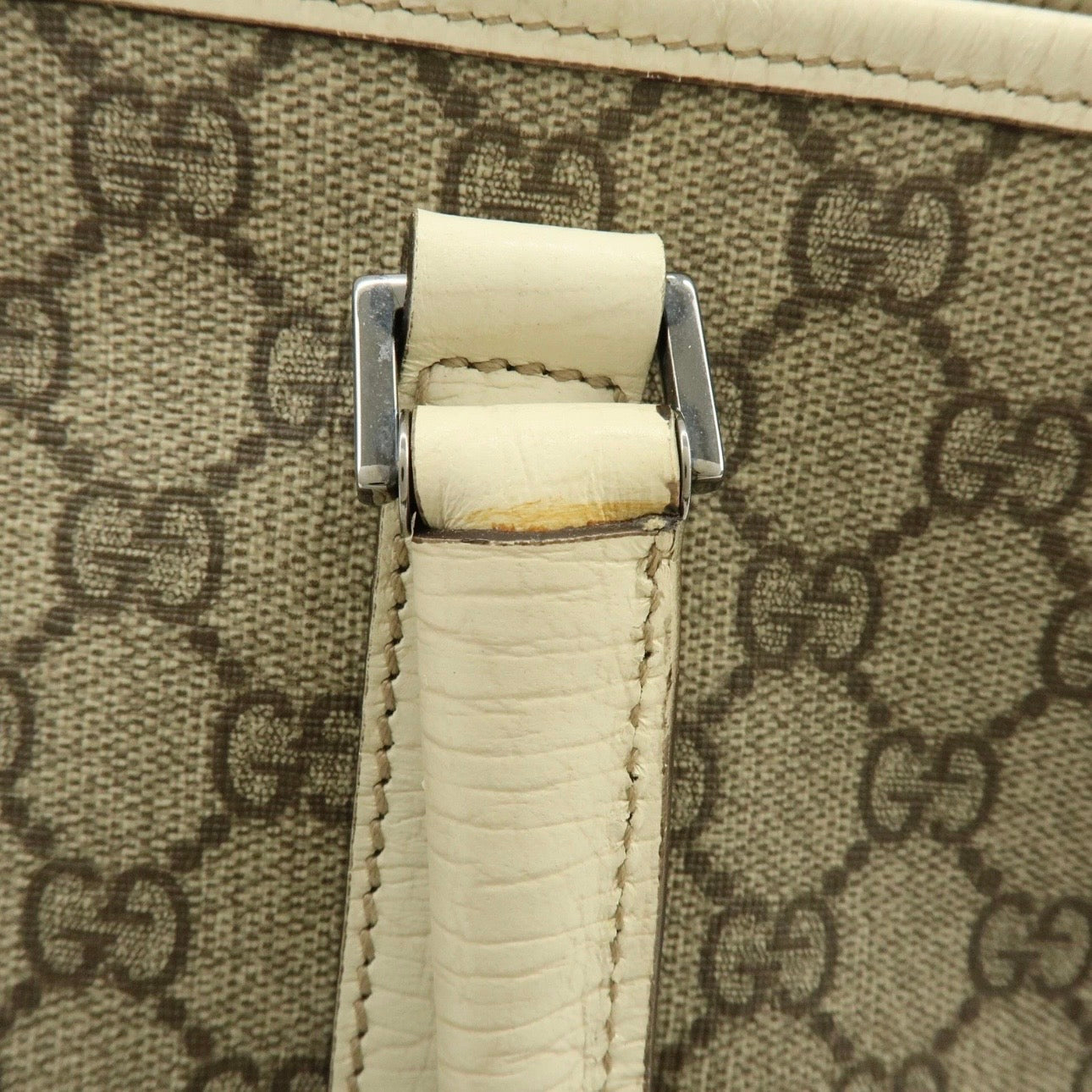 GUCCI GG Canvas Leather Shoulder Bag Tote Bag