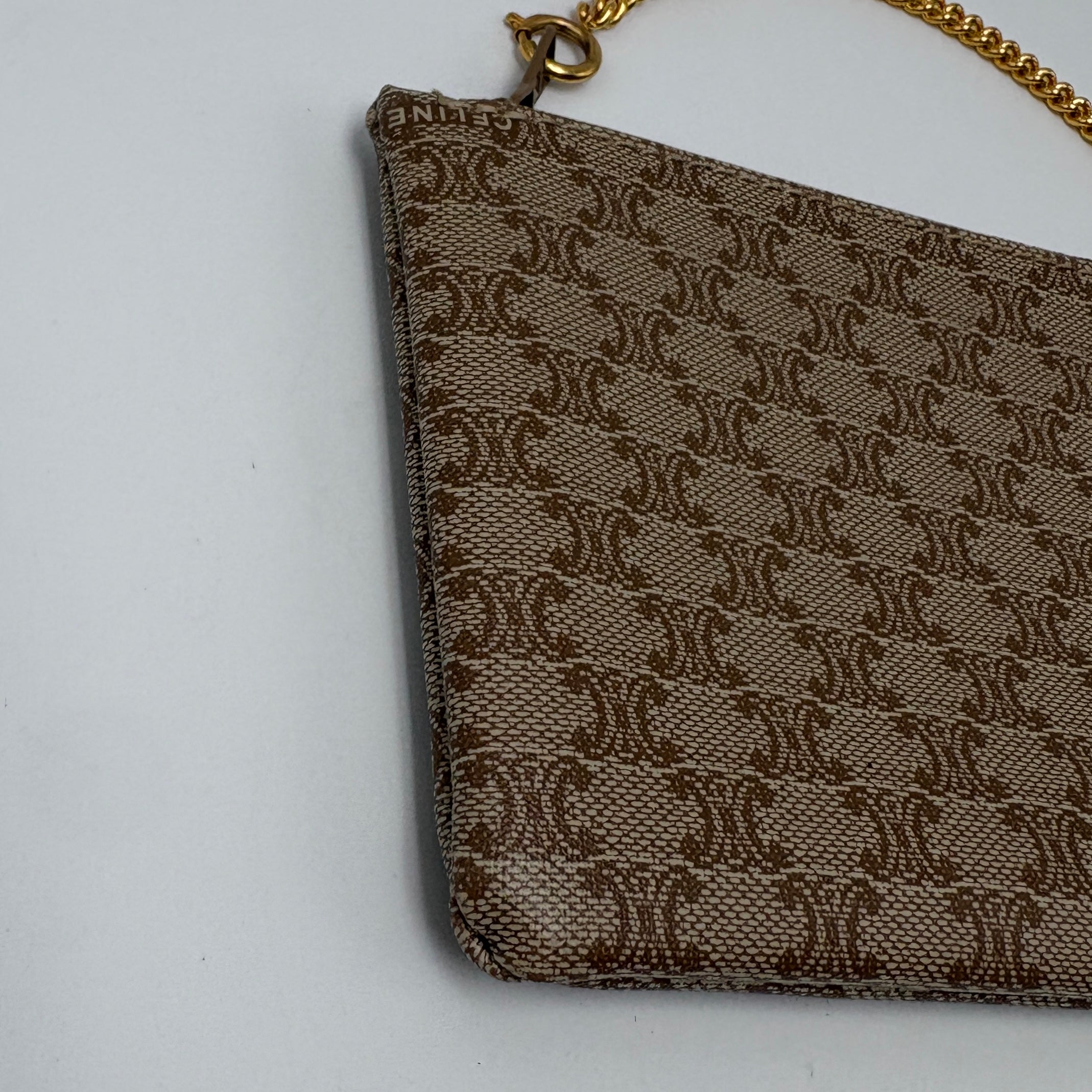 Celine Macadam Leather Chain Pouch