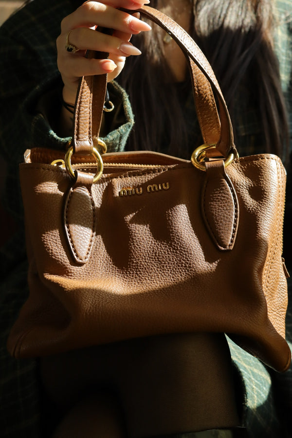 MIU MIU Leather Vitello Caribu Bag