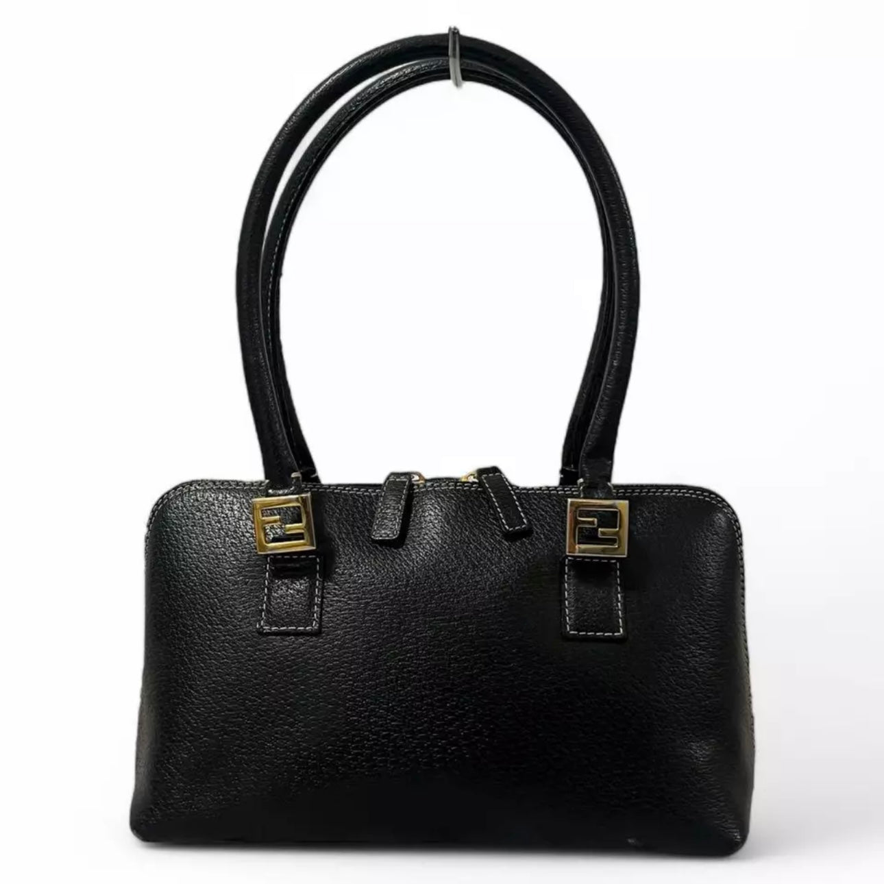 FENDI FF Mini Shoulder Bag Black Leather