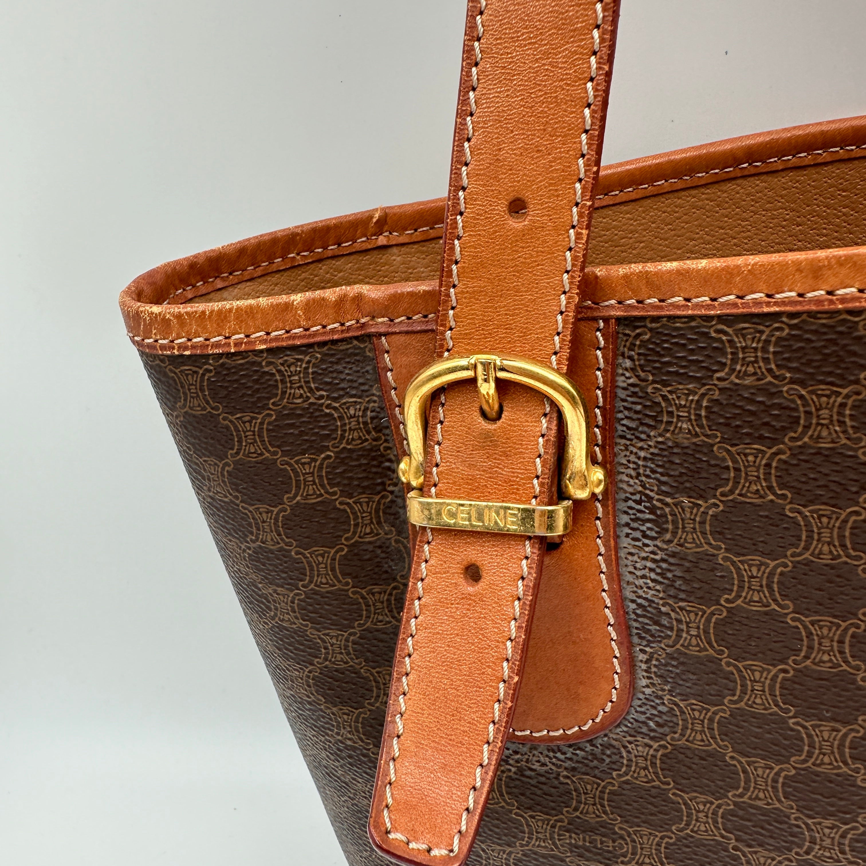 Bucket Tote Bag Macadam Pattern Triomphe