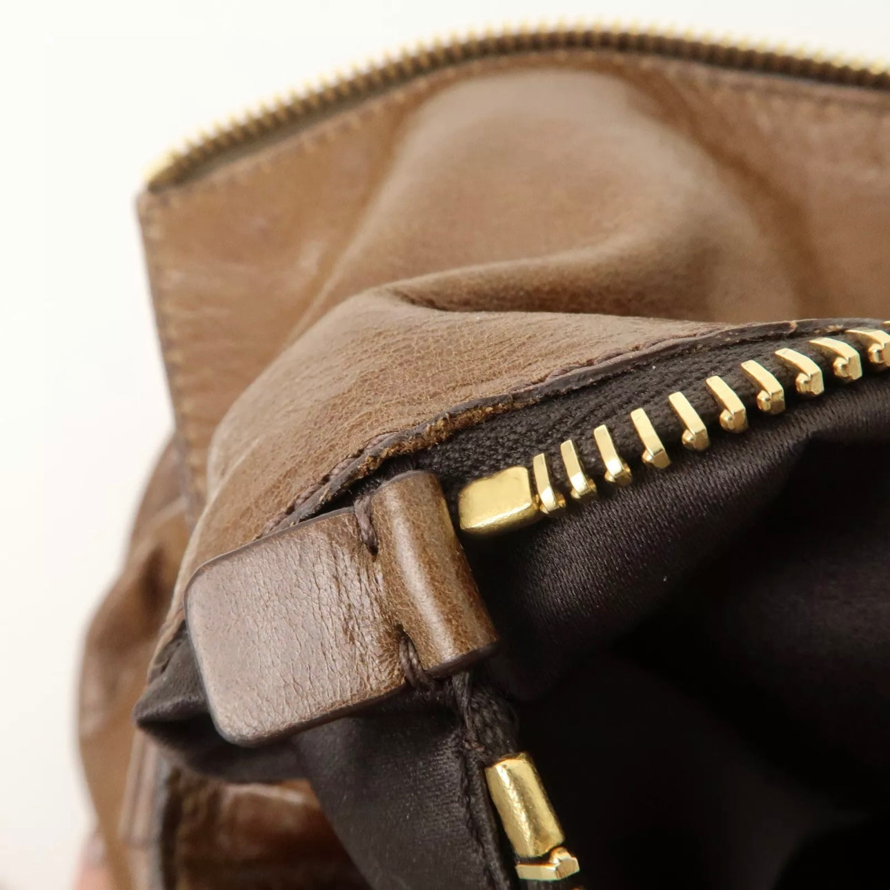 MIU MIU Leather 2Way Bag Shoulder Bag Crossbody Bag Brown