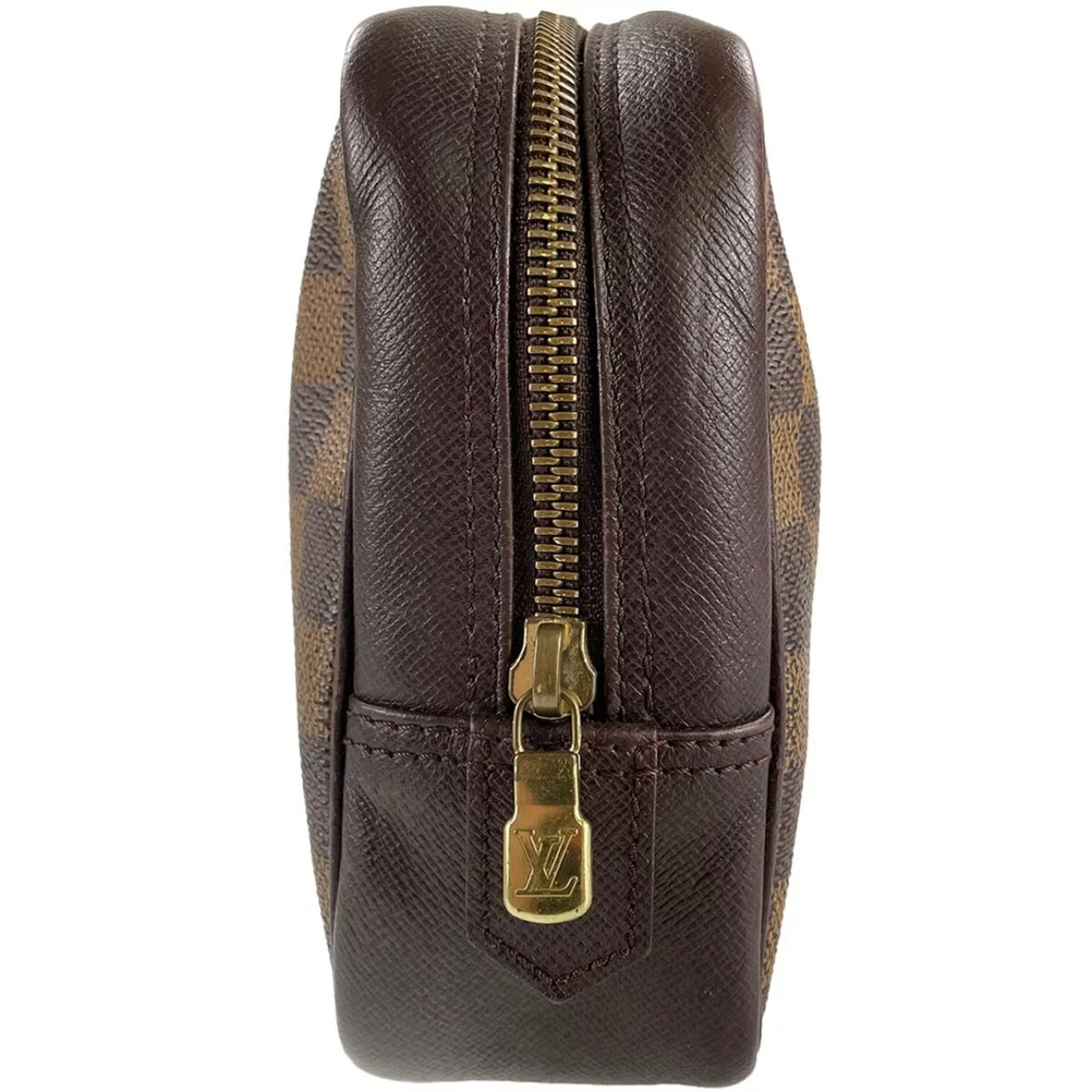 Louis Vuitton Damier Trousse Toilette Leather Coated Canvas Brown Pouch