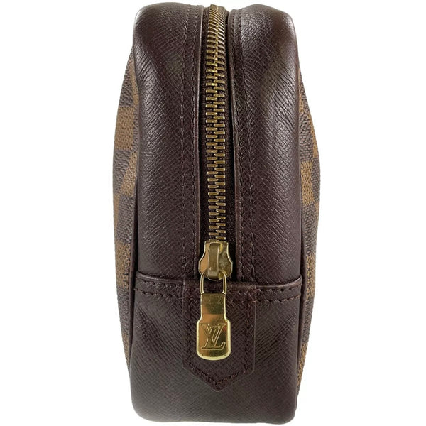 Louis Vuitton Damier Trousse Toilette Leather Coated Canvas Brown Pouch