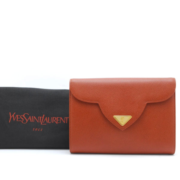 Saint Laurent Yves Clutch - Brown, Leather 