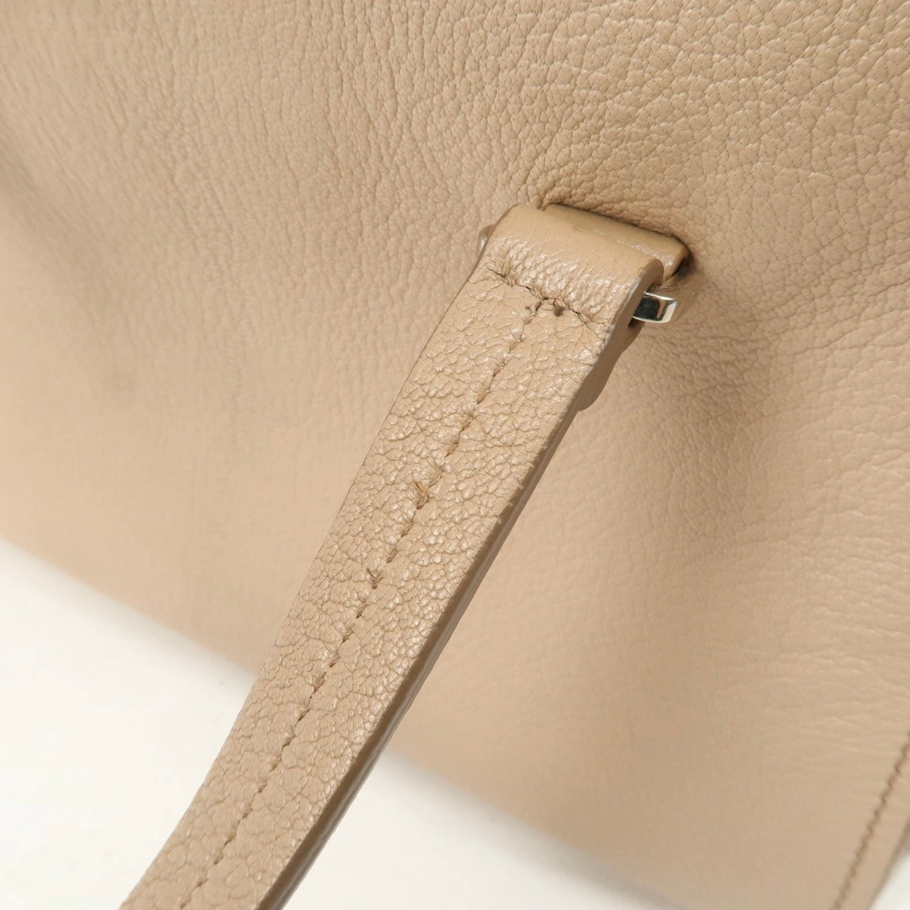 MIU MIU Leather 2Way Hand Bag Beige Pink Beige