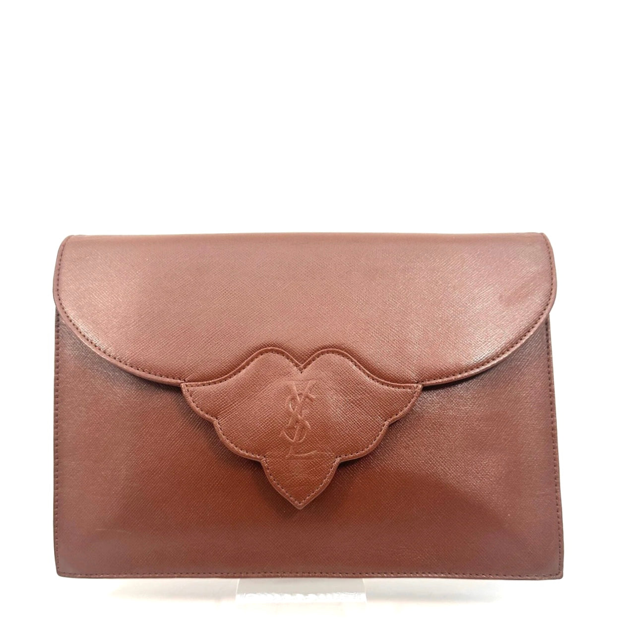 YVES SAINT LAURENT Vintage Clutch Hand Bag Leather