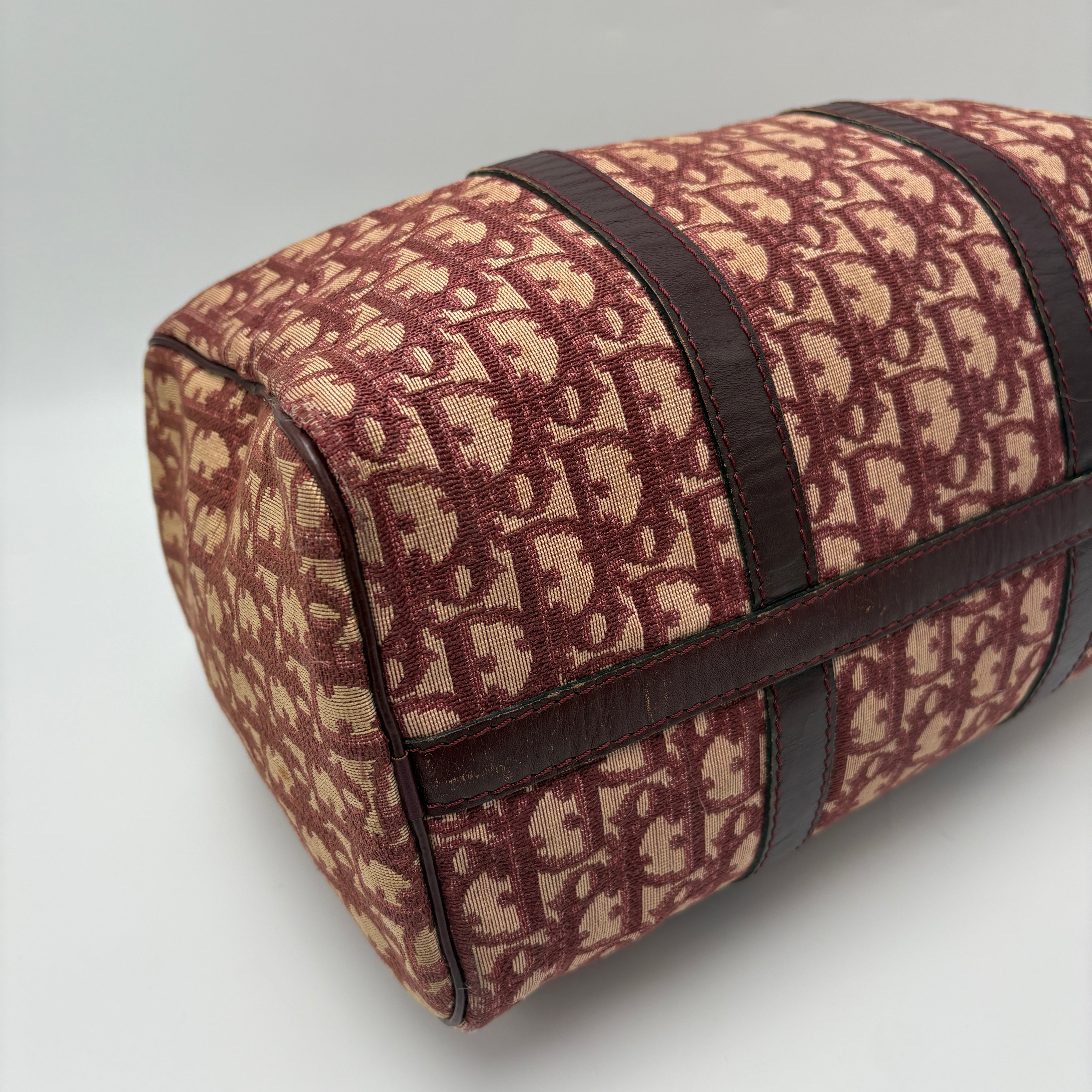 Christian Dior Trotter Boston Bag Burgundy