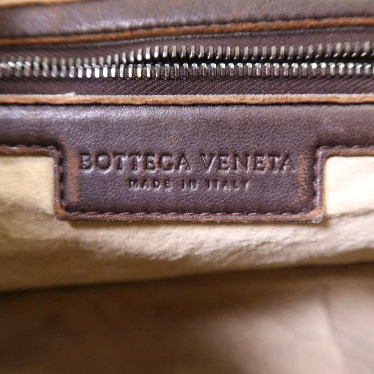 BOTTEGA VENETA BV Hobo Bag Handbag Lambskin Leather Brown
