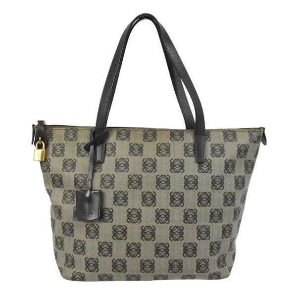 Black Gray PVC Tote Handbag
