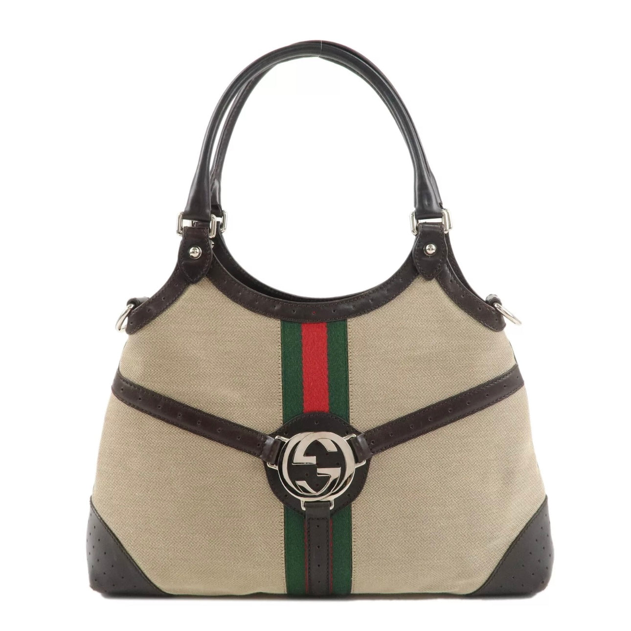 Sherry Interlocking G Canvas Leather
