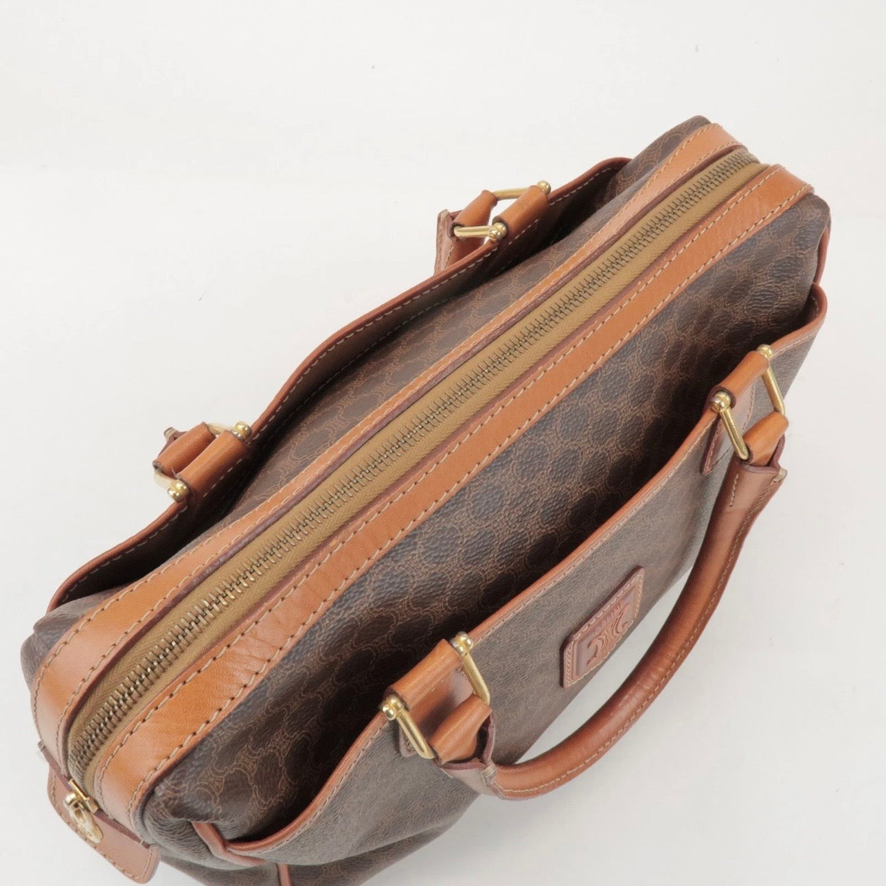 CELINE Macadam Boston Bag Hand Bag Brown