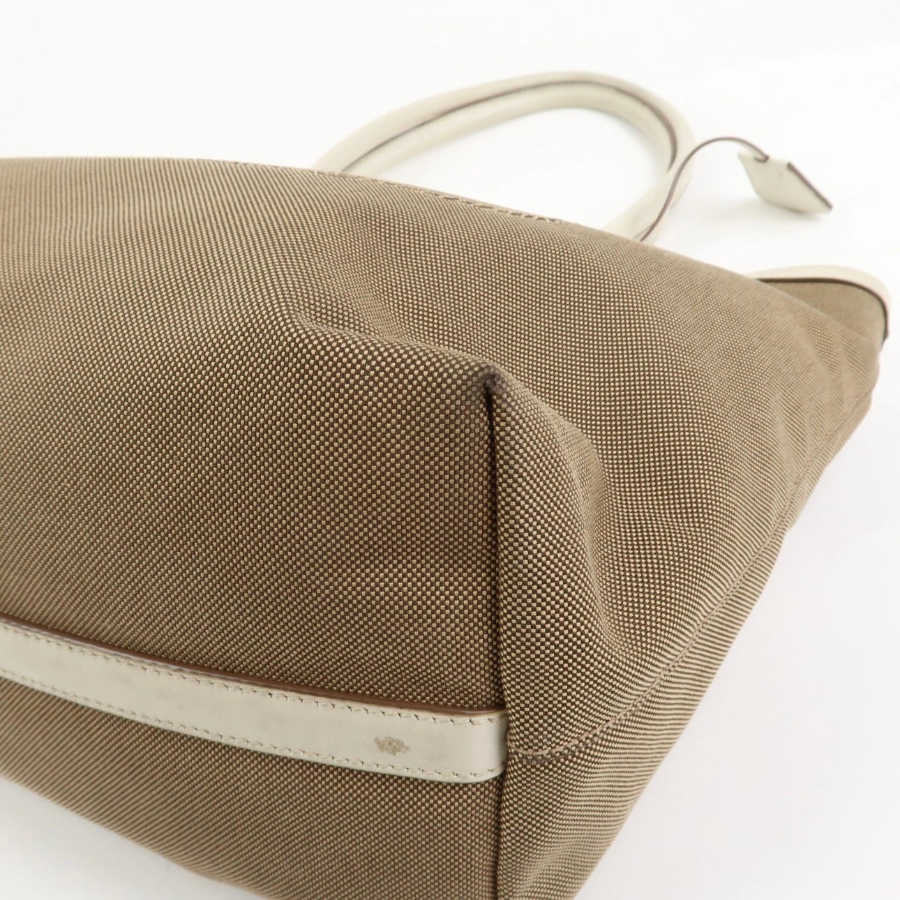 PRADA Jacquard Leather Tote Bag- Beige Ivory