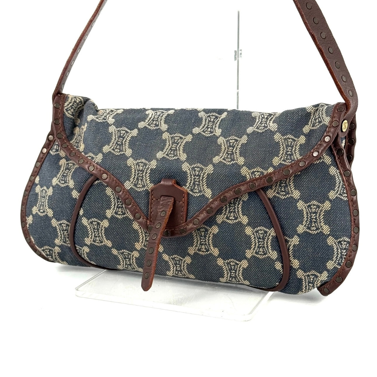 CELINE Shoulder Bag Denim Paris Macadam