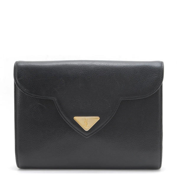 Saint Laurent Yves Clutch Bag - Black, Leather 