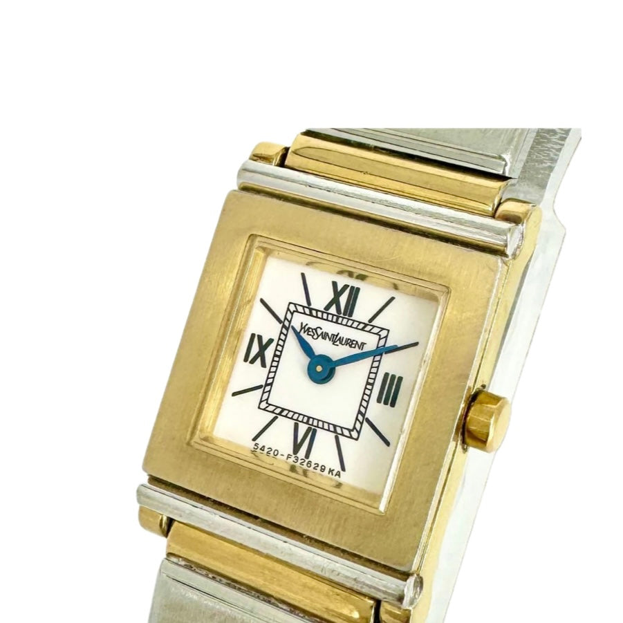 Yves Saint Laurent Square Ladies Watch - Silver, Metal 
