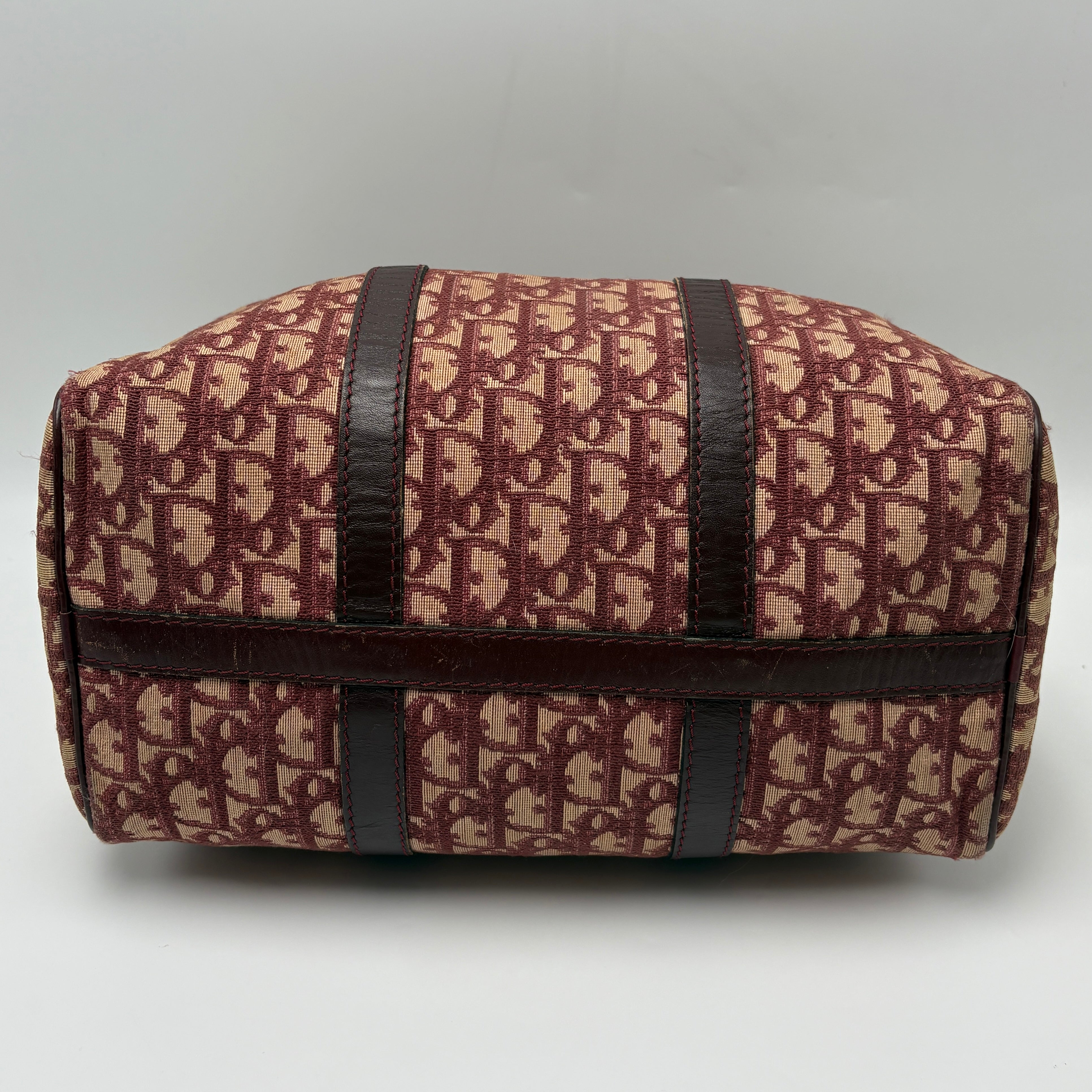 Christian Dior Trotter Boston Bag Burgundy