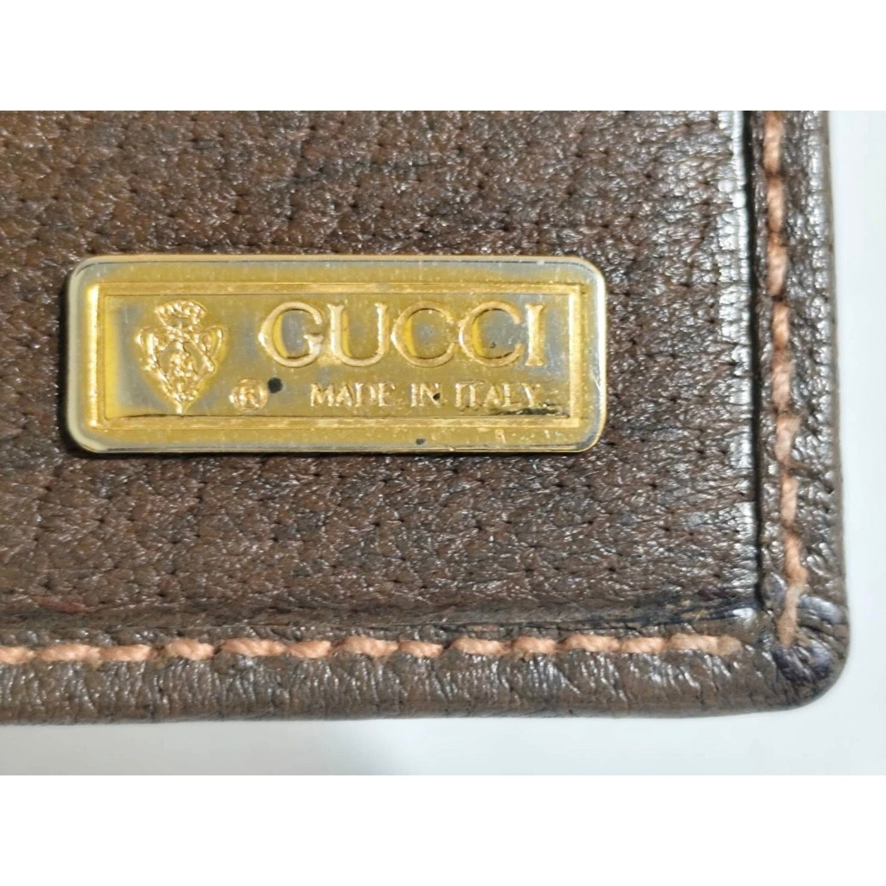 GUCCI Vintage GG Wallet Beige Brown