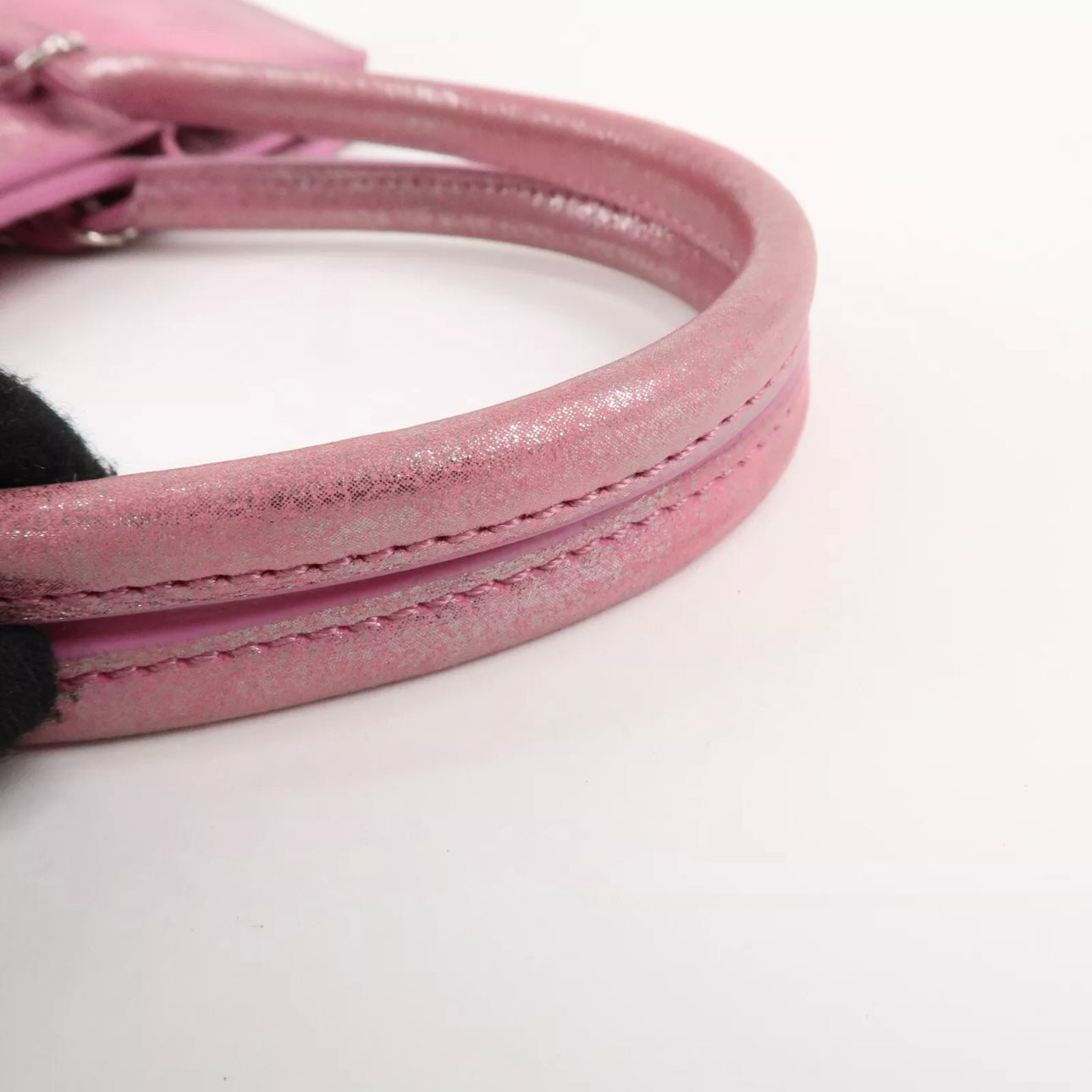The Paper Leather Tote Bag Metallic Pink