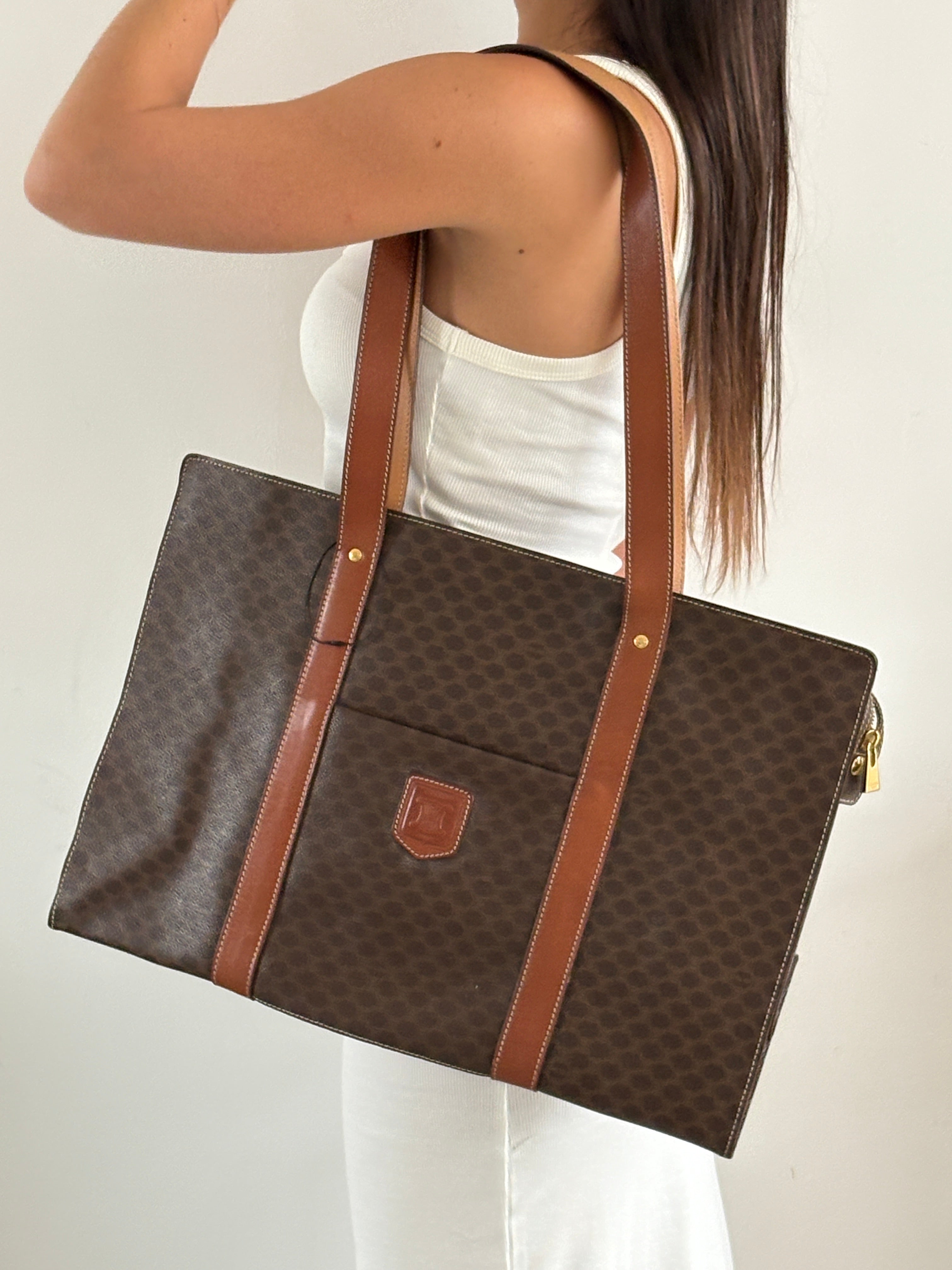 Celine Brown Macadam Tote bag