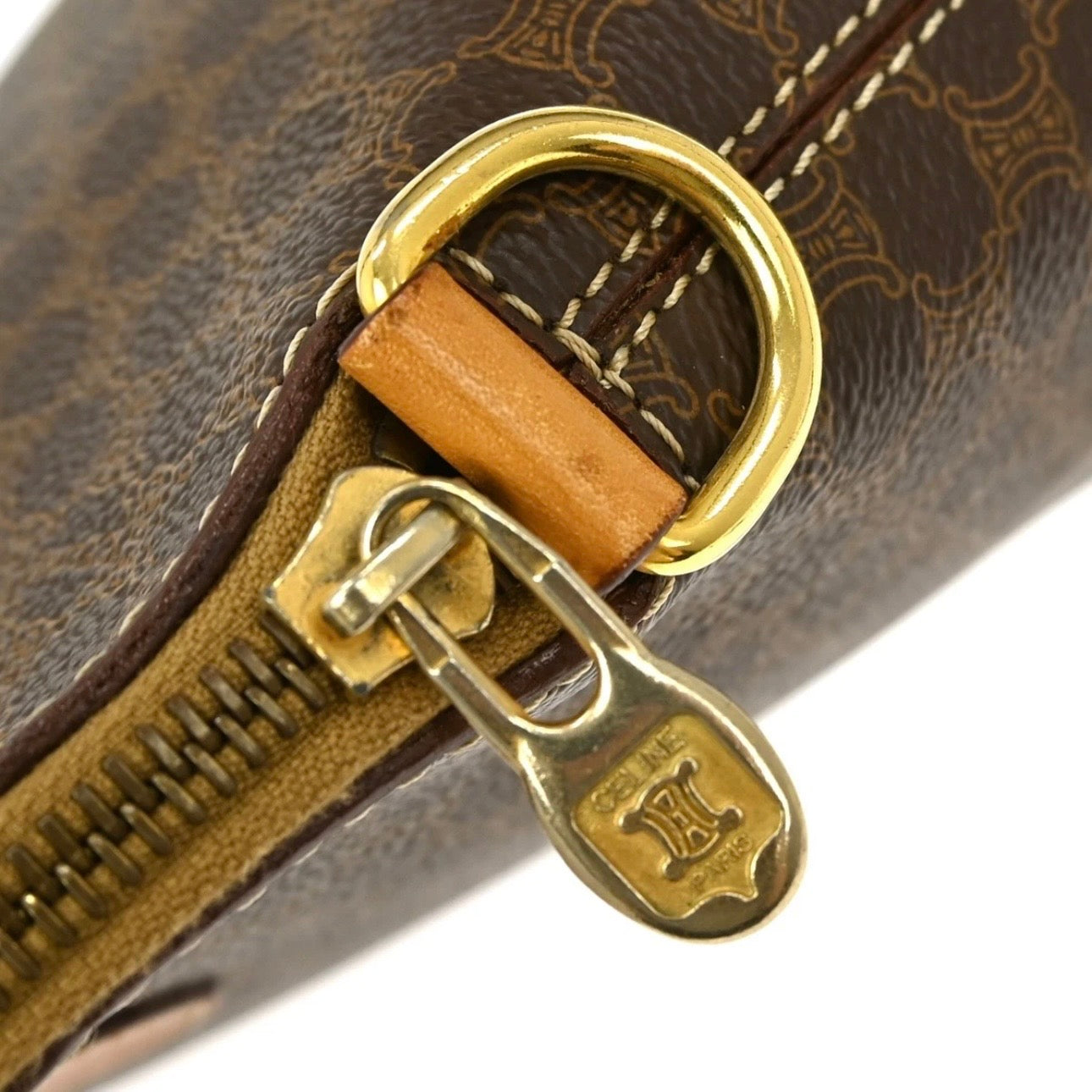 CELINE BROWN MACADAM 2WAY HANDBAG