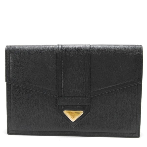 Saint Laurent YSL Clutch - Black, Leather 