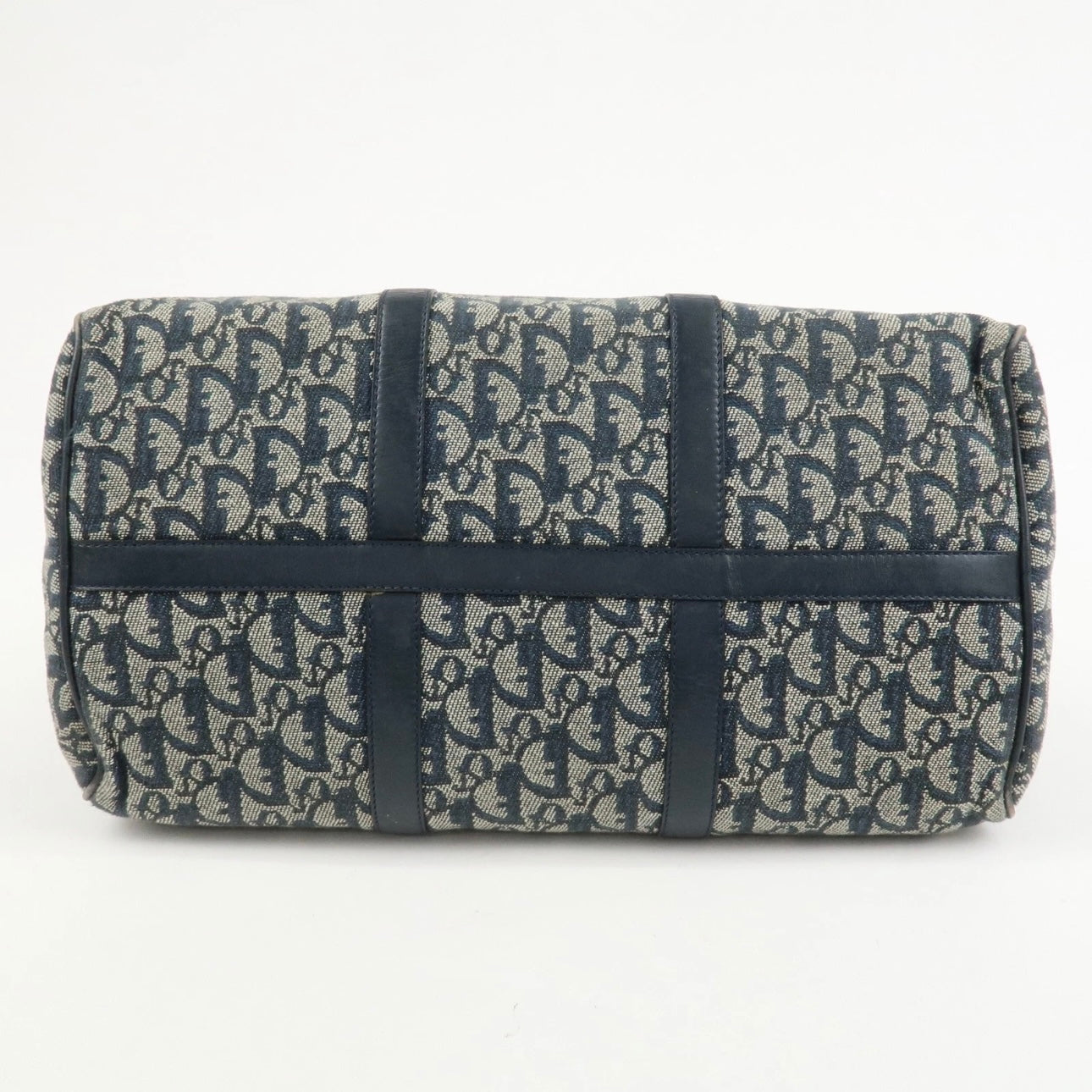 Christian Dior Jacquard Boston-  Navy, Leather.