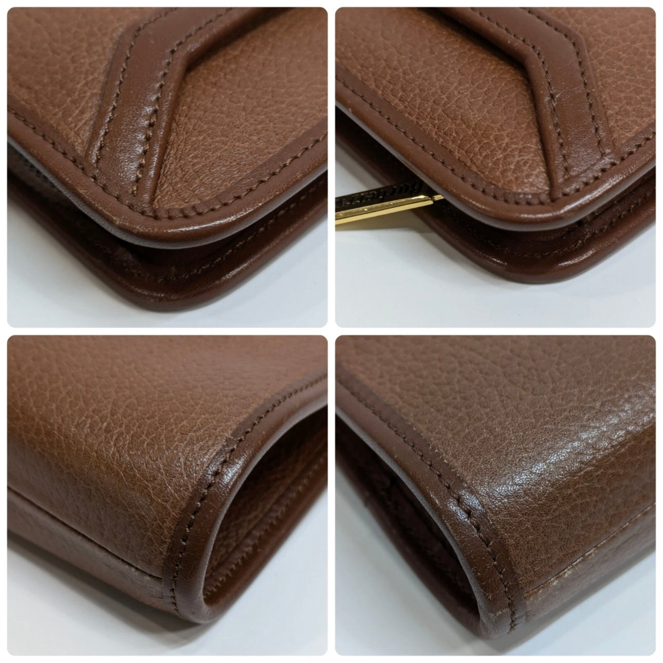 Burberrys Vintage Clutch Bag- Brown leather