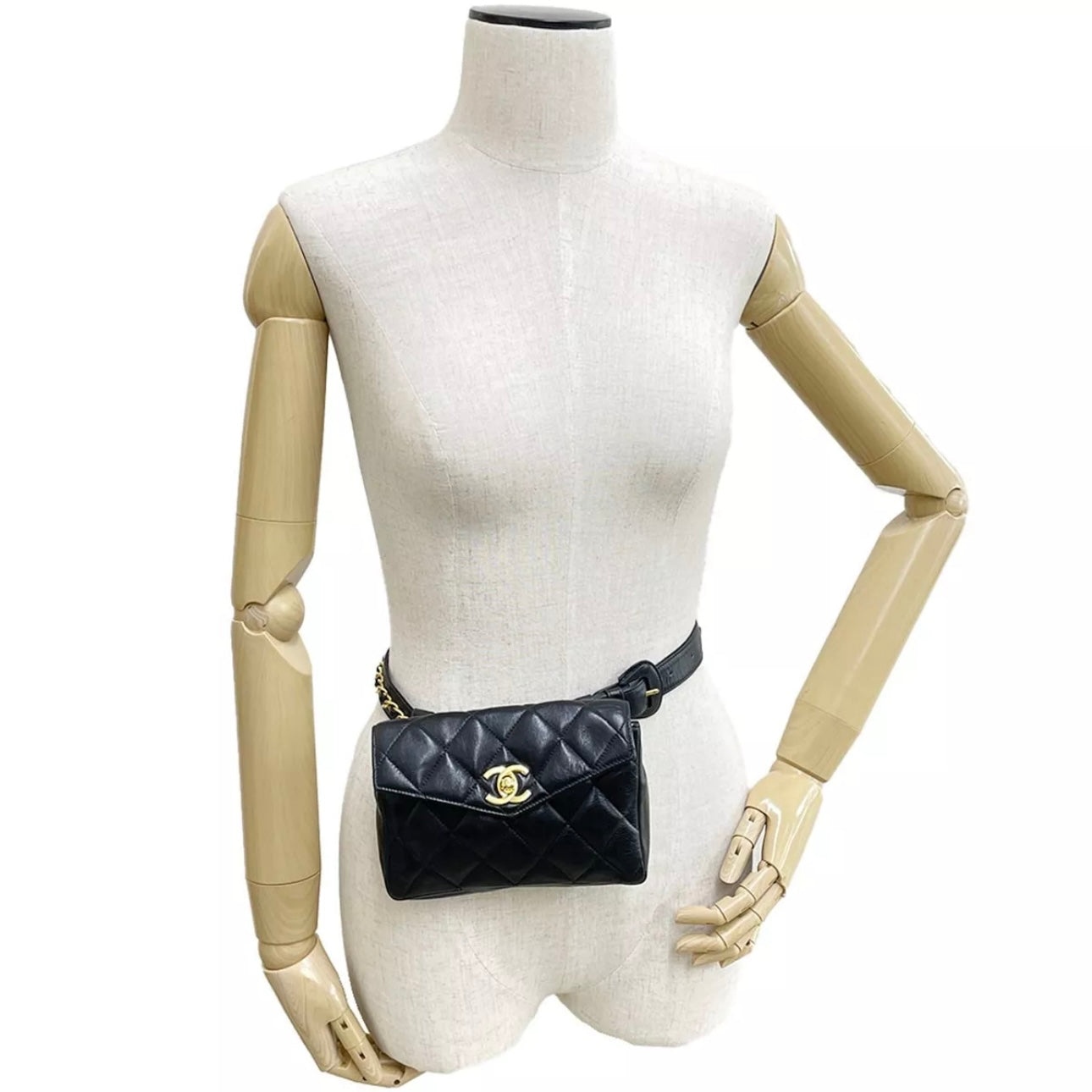 Chanel Matelasse Lambskin Leather Black Waist bag