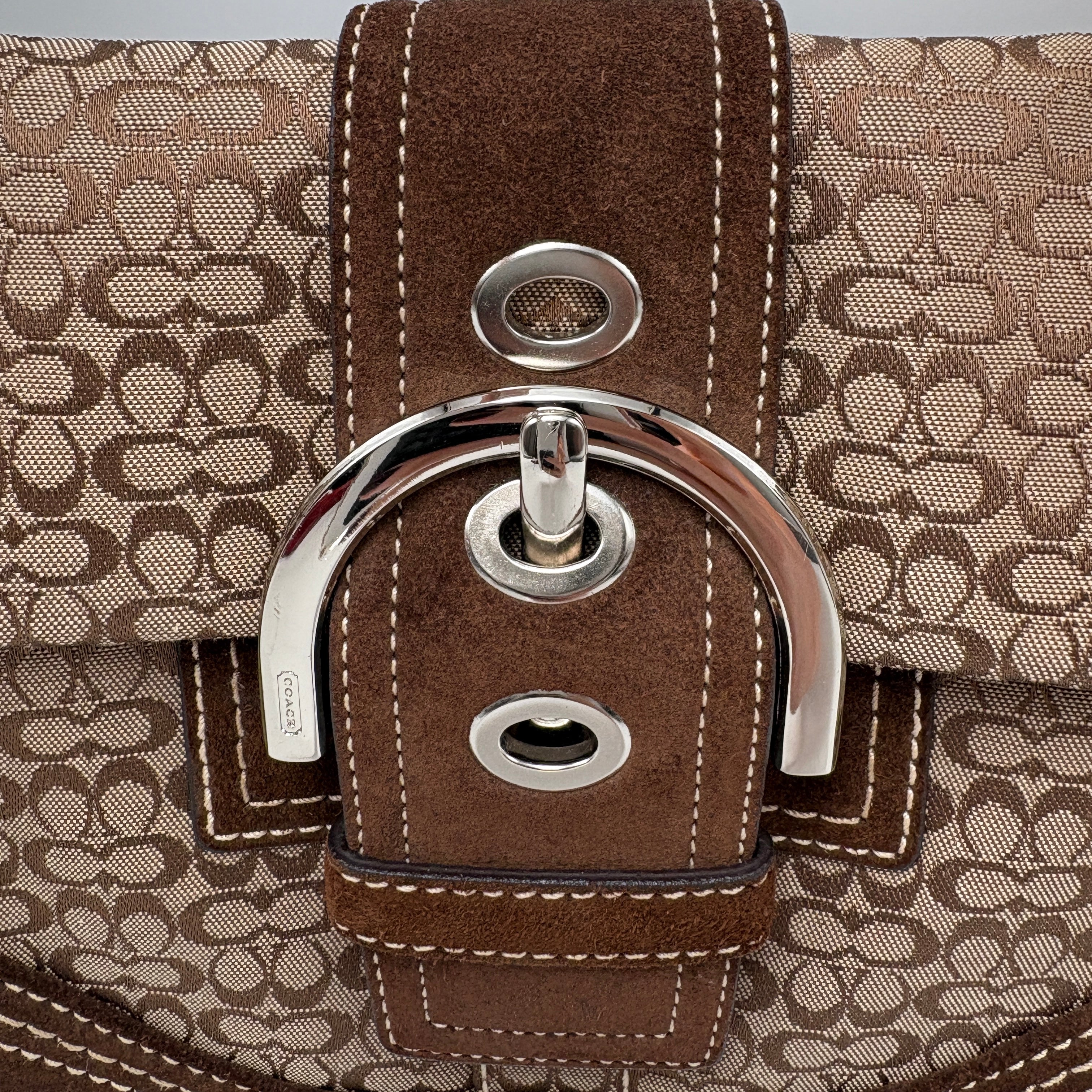 COACH SIGNATURE SUEDE BAG