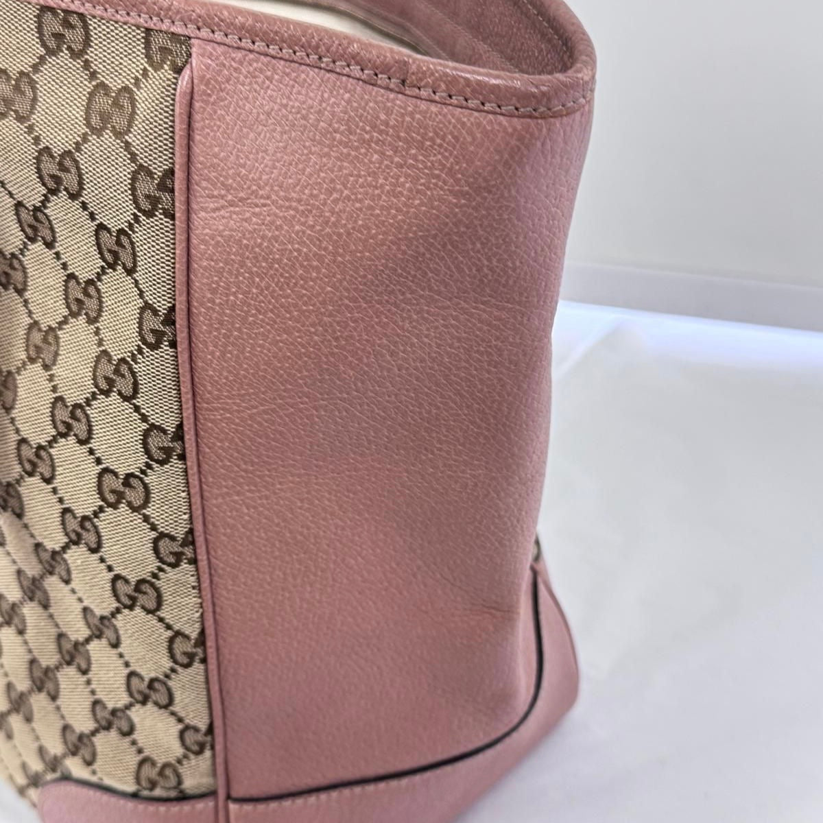 Gucci Beige Pink GG Tote Handbag