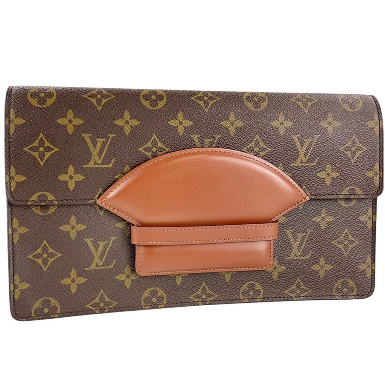 Monogram Chaillot Leather Brown Clutch bag