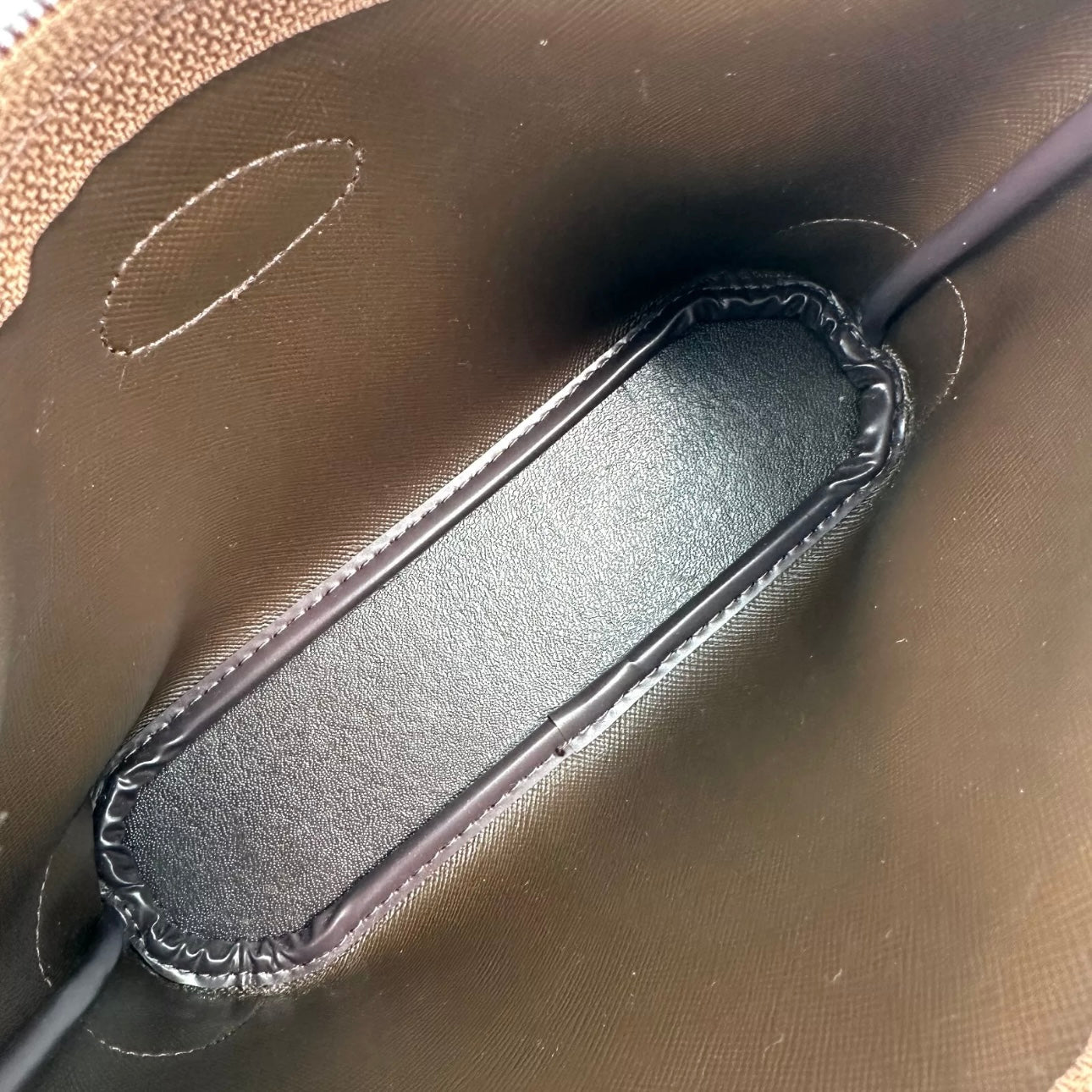 BURBERRY Nova Check Pouch Brown Leather