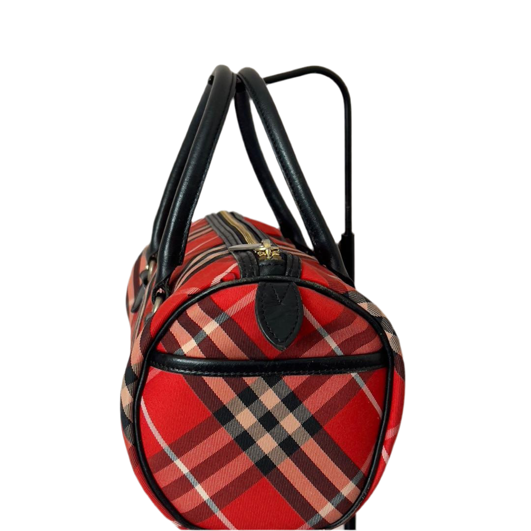 Burberry Blue Label Drum Bag - Red Nova Check, Canvas